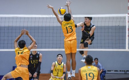 S87 Boys' Volleyball: UST bounces back, shares lead with NU