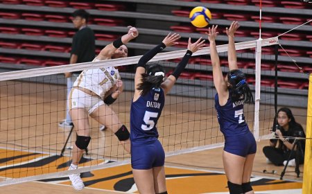 S87 Girls' Volleyball: NU takes Game 1 in straight sets