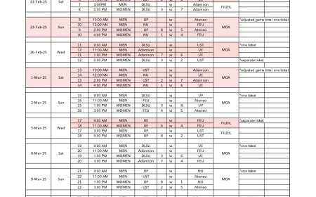 S87 Collegiate Volleyball Schedule